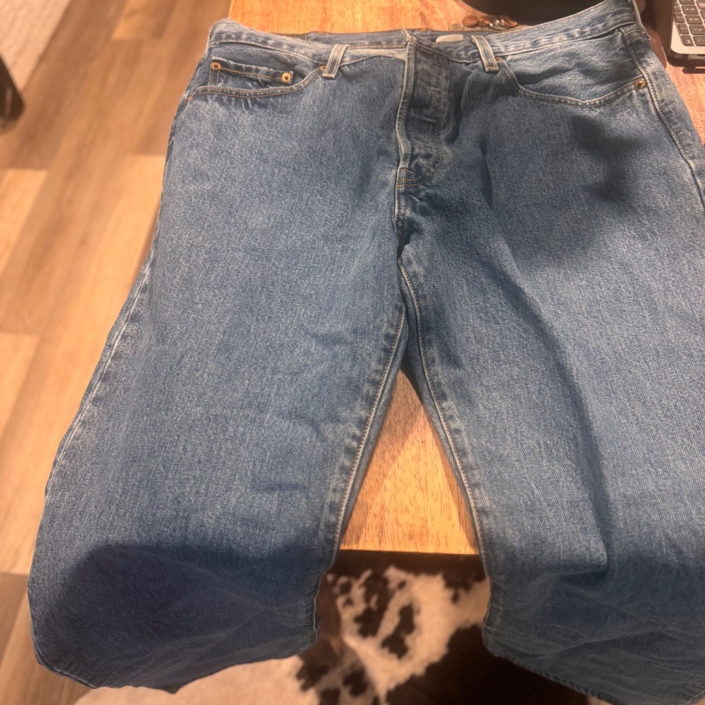 Levi Strauss 571 Button Fly Jeans Medium Wash Denim W38 L32